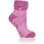 Ladies Original Gillian Lounge Socks with Turnover Top – Pink