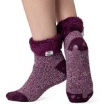 Ladies Original Ara Lounge Socks with Comfy Turnover Feather Top – Cabernet