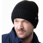 Mens Aspen Turnover Cuff Hat – Black