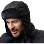 Mens Water Resistant Aviator Hat – Black