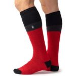 Mens Original Extra Long Ski & Snow Sports Socks – Black, Charcoal & Red