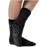 Mens Original Twist Slipper Socks – Black & Grey