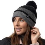 Ladies Alps Stripe Hat – Black & Grey