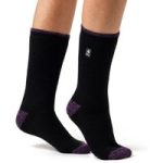 Ladies Lite Tenerife Heel & Toe Socks – Black & Purple