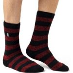 Mens Original Palermo Chunky Stripe Socks – Black & Red