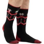 Mens Ultra Lite Long Ski & Snow Sports Socks – Black Fairisle