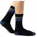 Mens Original Lindos Double Stripe Socks – Black & Blue