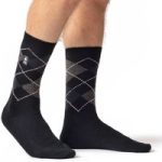 Mens Ultra Lite Caracas Argyle Socks – Black