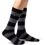 Mens Lite Izmir Chunky Stripe Socks – Black & Grey