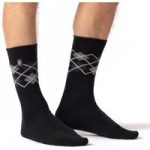 Mens Ultra Lite Jay Argyle Socks – Black