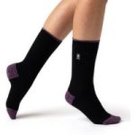 Ladies Ultra Lite Oia Heel & Toe Socks – Black & Purple