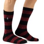 Mens Lite Izmir Chunky Stripe Socks – Black & Red