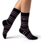 Ladies Ultra Lite Riga Stripe Socks – Black