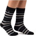 Ladies Original Rosebud Stripe Socks – Black