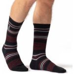 Mens Ultra Lite Santiago Stripe Socks – Black