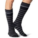 Mens Original Extra Long Ski & Snow Sports Socks – Black Stripe