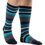 Mens Ultra Lite Long Ski & Snow Sports Socks – Black Stripe