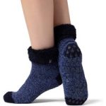 Ladies Original Lindsay Lounge Socks with Turnover Top – Blue