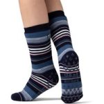 Ladies IOMI Dual Layer Raynaud’s Slipper Socks – Navy Stripe