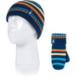 Kids Stripe Hat & Mittens – Navy Stripe