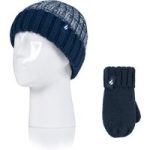 Kids Turn Over Hat & Mittens – Navy