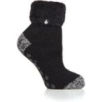 Kids Original Lounge Socks with Turnover Feather Top – Black