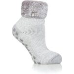 Kids Original Lounge Socks with Turnover Feather Top – Silver Grey