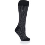 Ladies Original Begonia Long Boot Socks With Turnover Top – Black