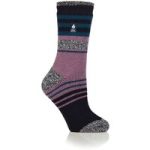 Ladies Original Cherith Varied Stripe Socks – Navy & Dark Teal