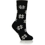 Ladies Original Jacquard Socks – Black Snowflake