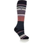 Ladies Original Long Ski & Snow Sports Fine Stripe Socks – Navy & Blue Sapphire