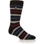 Mens Original Dublin Medium Stripe Socks – Charcoal-Burgundy