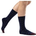 Mens Ultra Lite Bursmer Micro Square Socks – Navy & Merlot