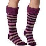 Ladies Original Hellebore Wellington Boot Socks – Cabernet Stripe