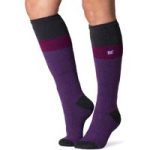 Ladies Original Long Ski & Snow Sports Socks – Charcoal, Fuchsia & Purple