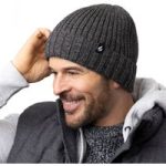 Mens Lawson Turn Over Cuff Ribbed Hat – Charcoal