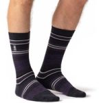 Mens Ultra Lite Santiago Stripe Socks – Charcoal