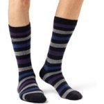 Mens Lite Split Medium Stripe Socks – Charcoal