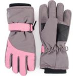 Kids Performance Ski Gloves – Grey & Pink