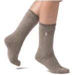 Ladies Original Corbett Twist Socks – Taupe & Shortbread Cream