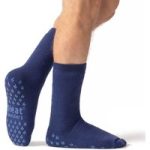 Mens IOMI Dual Layer Raynaud’s Slipper Socks – Deep Blue