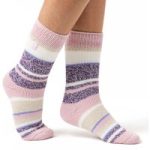 Ladies Original Provence Multi Stripe Socks – Dusted Pink