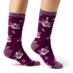 Ladies Lite Rome Floral Socks – Purple