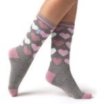 Ladies Lite Paris Hearts Socks – Grey