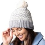 Ladies Billingen Jacquard Pom Pom Hat – Light Grey