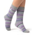 Ladies Original Palma Multi Stripe Socks – Grey