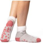 Ladies Original Lounge Socks with Comfy Feather Top – Light Grey