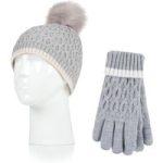 Kids Ice Palace Pom Pom Hat & Gloves – Grey