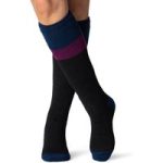 Ladies Original Long Ski & Snow Sports Socks – Indigo, Fuchsia & Black