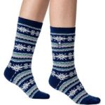 Ladies Lite Nordic Thermal Socks – Indigo & Rose Blush